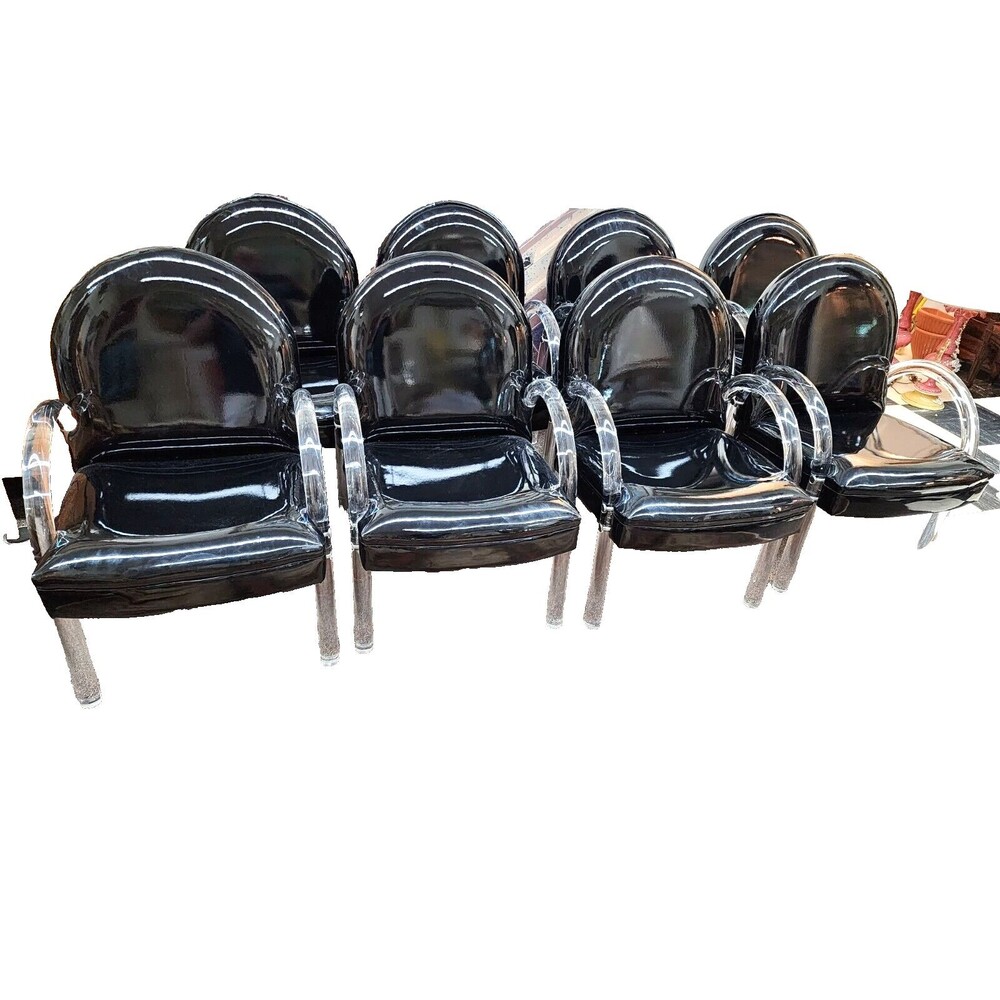 Set of 8 Pace Collection Waterfall Lucite Armchairs by Leon Rosen SHIPPING uShip